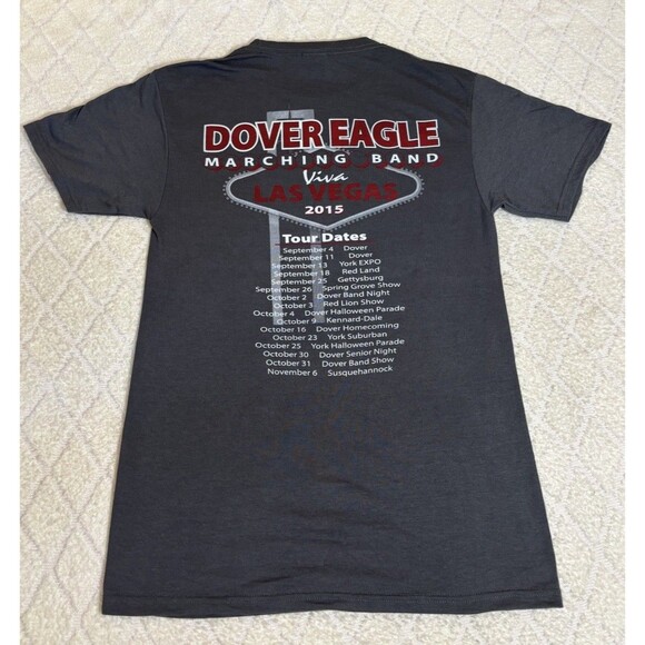 Dover Pa High School Marching Band Viva Las Vegas Tour Dates 2 Sided Tee Size S - Picture 2 of 11
